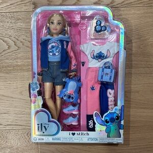 Disney ily 4EVER Stitch Doll with Pink and Blue Accessories